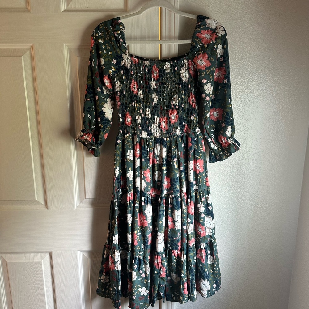 Marta smocked midi dress